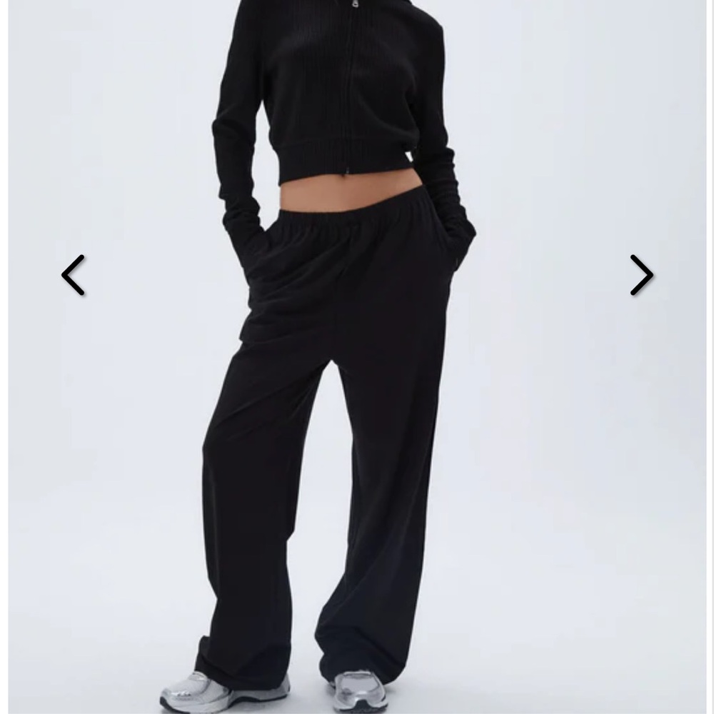 Adanola Modal Black Wide-Leg Pants